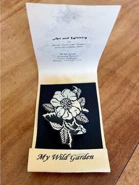 Alice Warder Seely My Wild Garden Floral Rose Pewter Pin